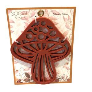 Mushroom Shaped Silicone Trivet Autumnal Rust 7" x 6"